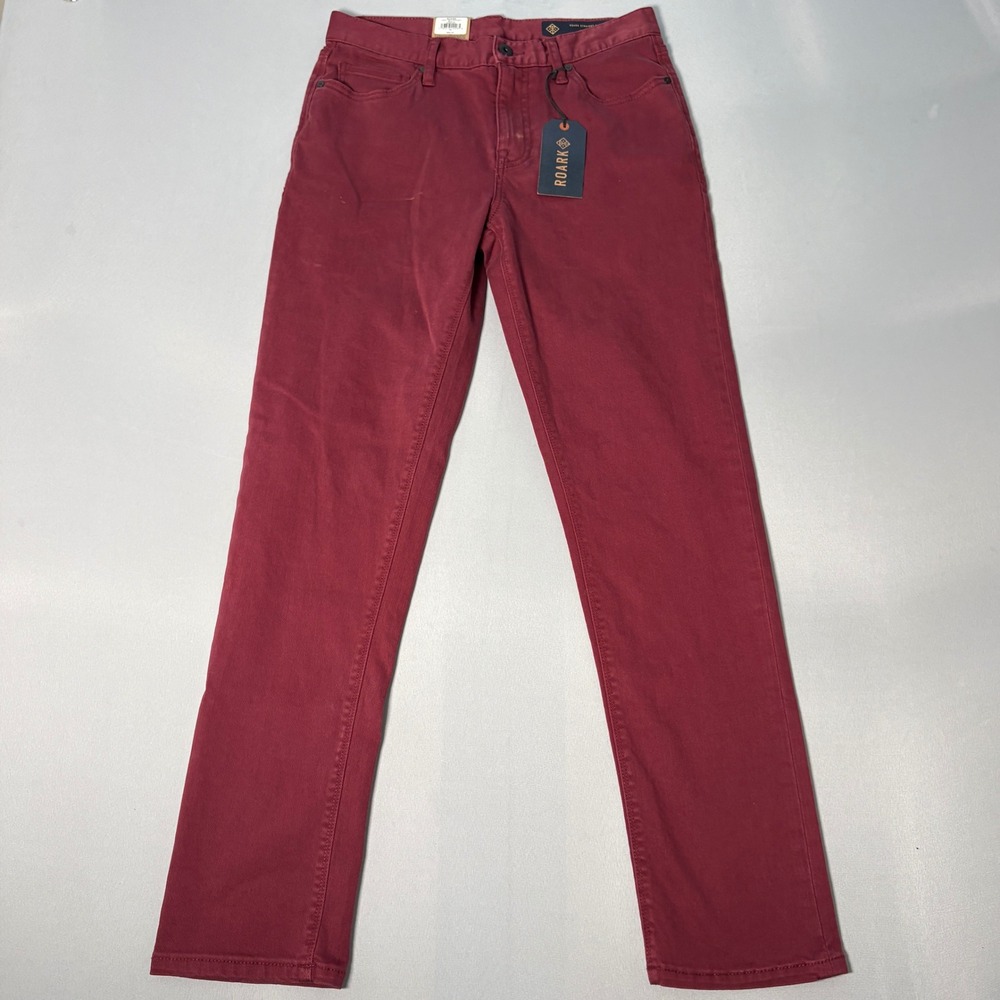 Roark HWY 128 Straight Fit Denim Pants Maroon Red 30x32 RD213 Mens